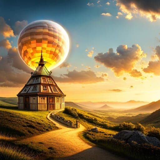 Mystic Cosmic Scene with Platonic Solids and Light