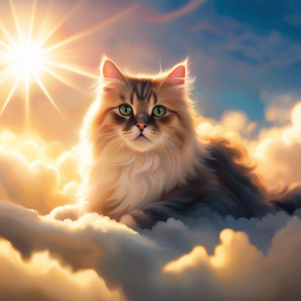 Ragamuffin Cat in Divine Sunset Light