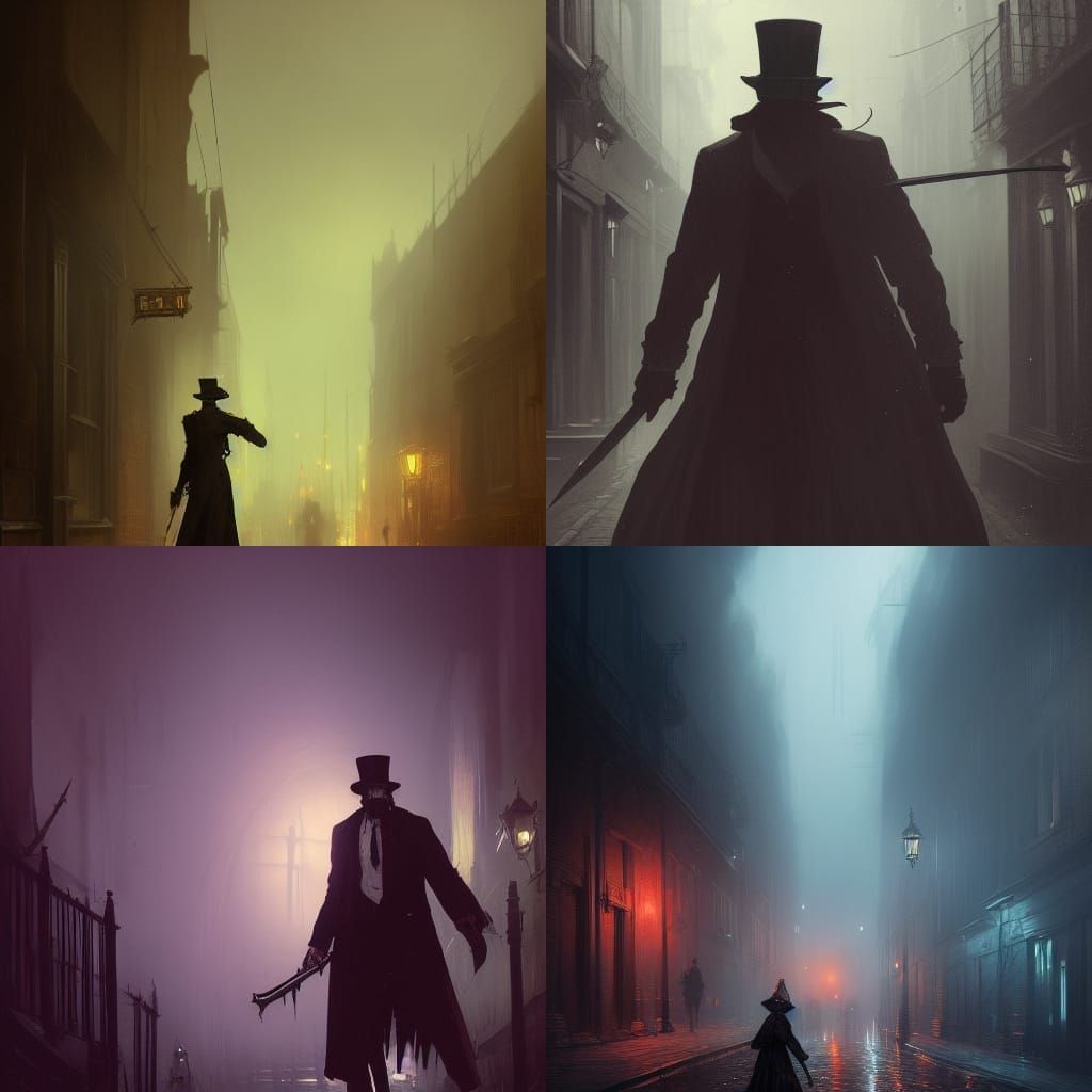 Hyperdetailed Dark Fantasy Jack the Ripper Concept Art