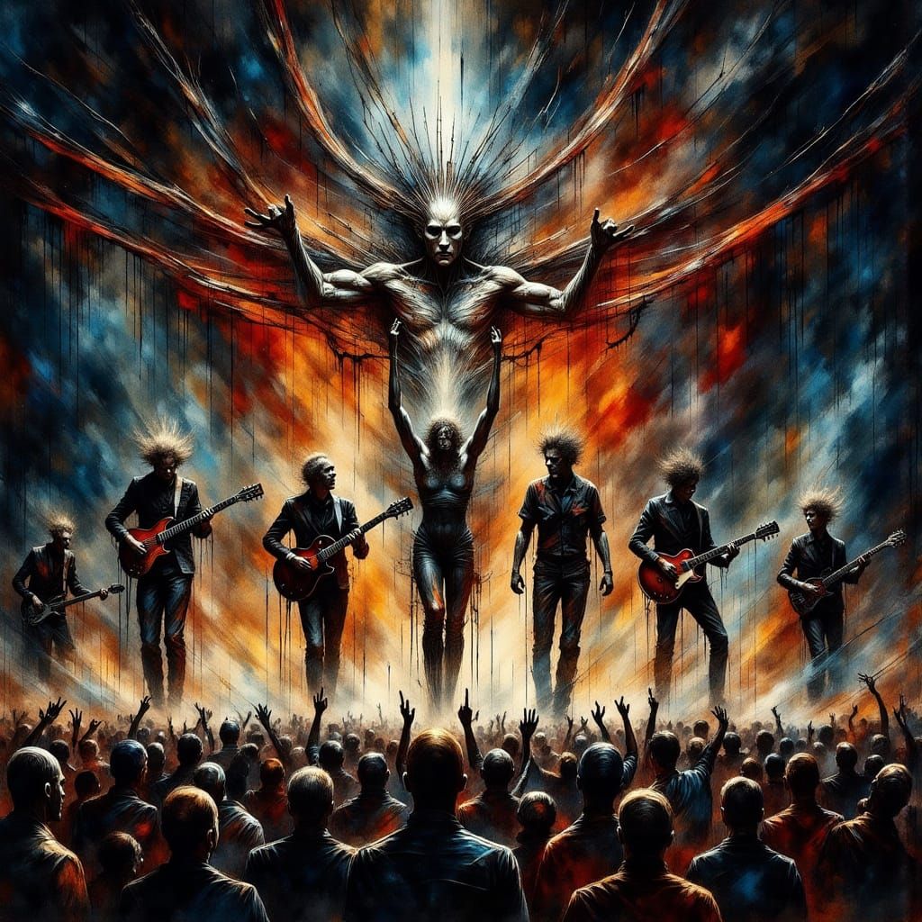 Rock Band in Agony on Stage, Ethereal Chains