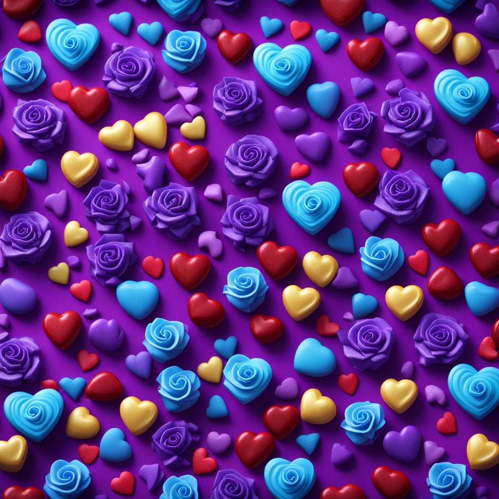 Chocolates Falling into Roses in 3D Rendering