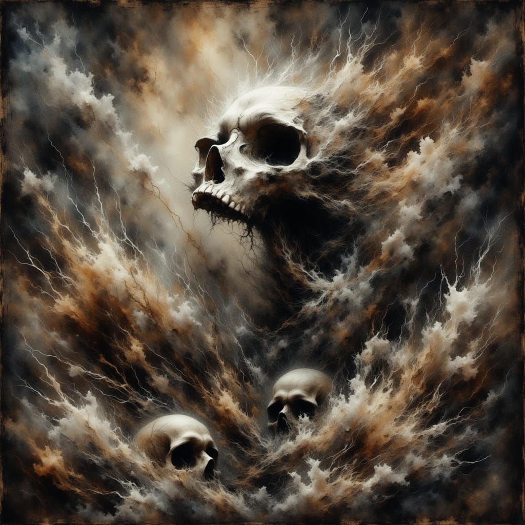 Pile of Bones Grunge Art