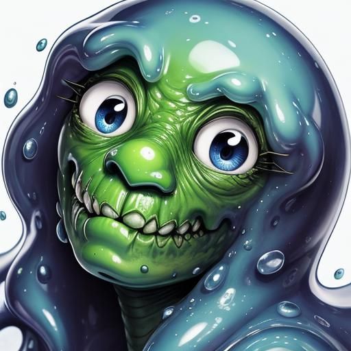 Slime Monster Portrait: A Grotesque Close-Up