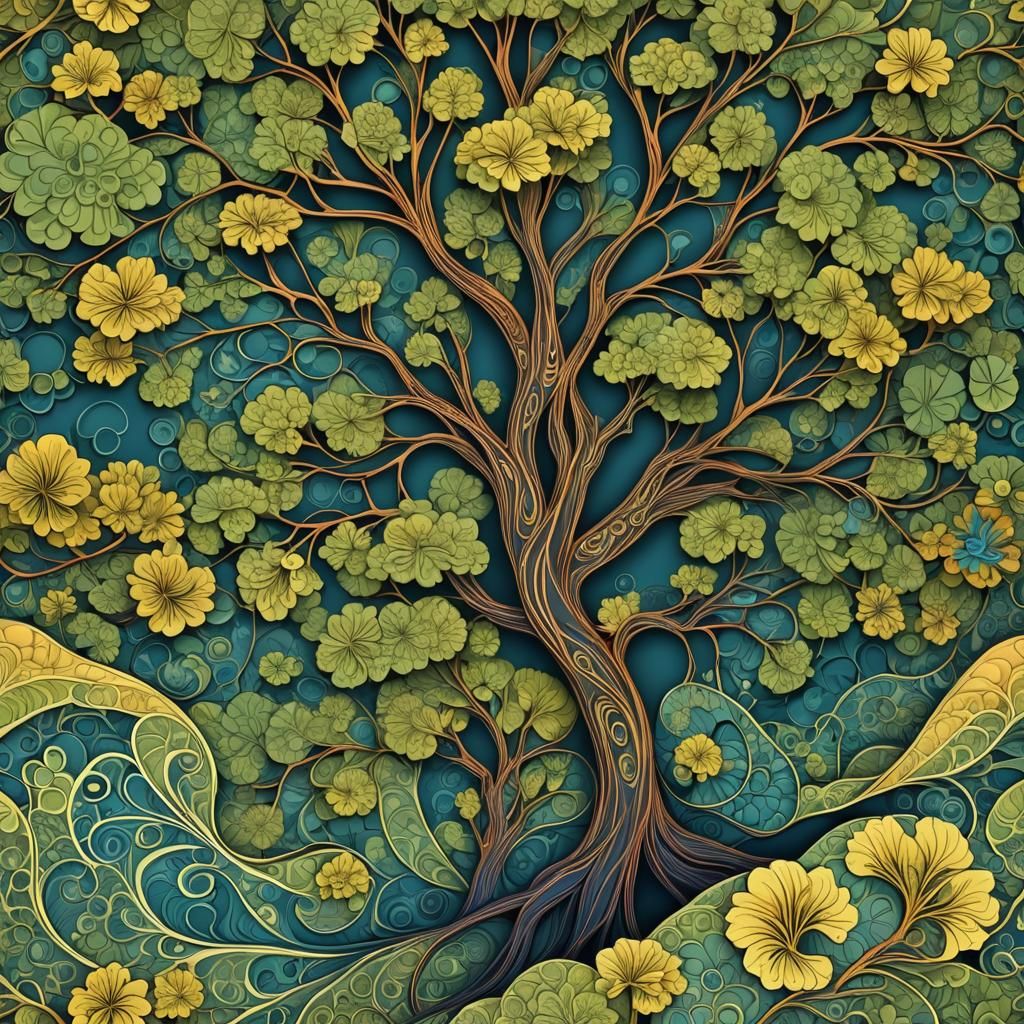 Abstract Honky-Tonk Dream on Lily Pad