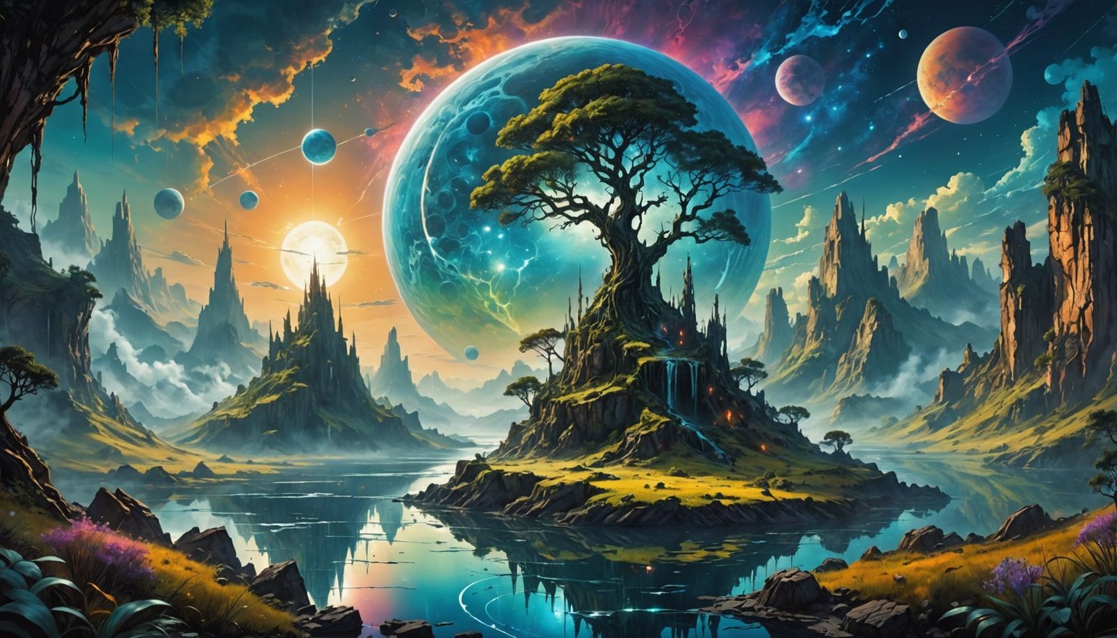 Ethereal Chrome Planet Dusk