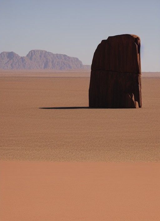 Monolith Rising in Desert Landscape