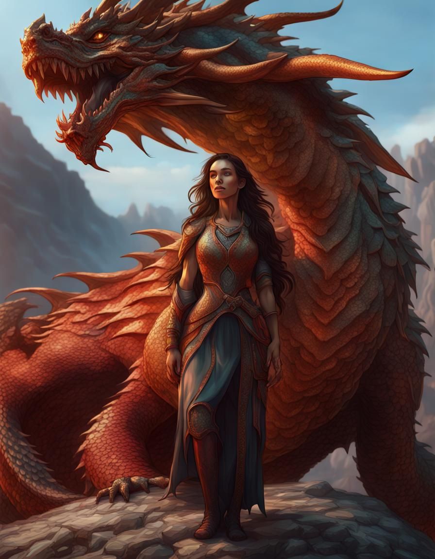 Dragon Protector: A Dark Fantasy Concept Art