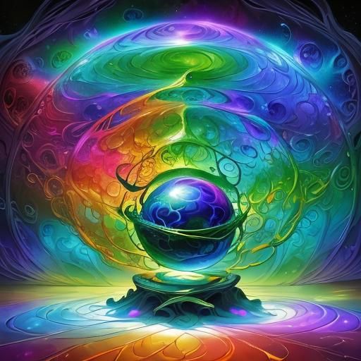 Abstract Fractal Sphere in Macro Photography