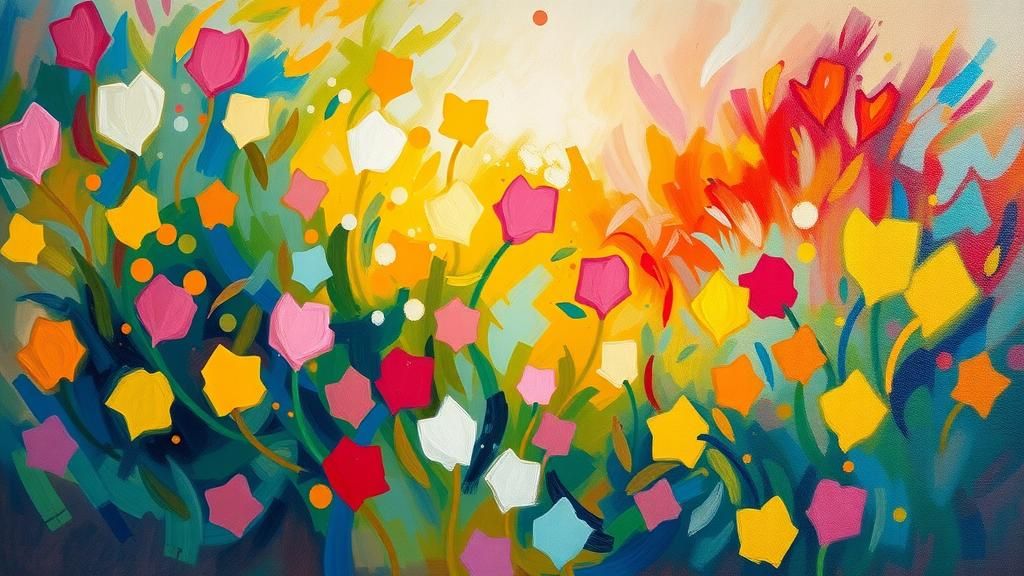 Ethereal Abstract Impressionism in Swirling Colors