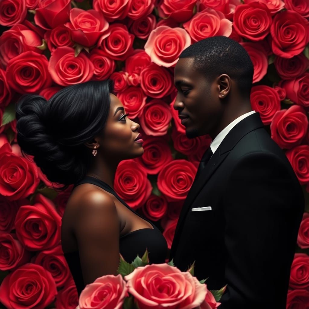 Intimate Moment in a Romantic Garden