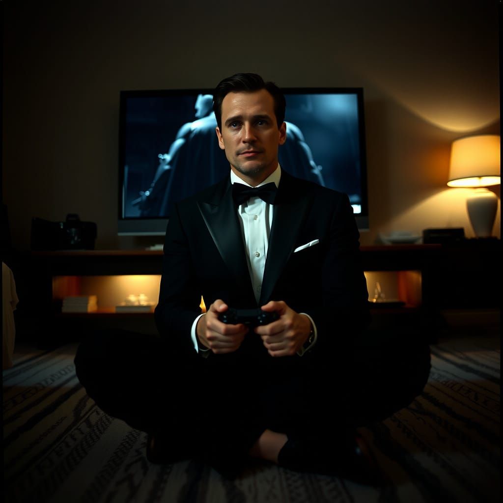 Sleek Batman Begins Fan in Moody Analog Portrait