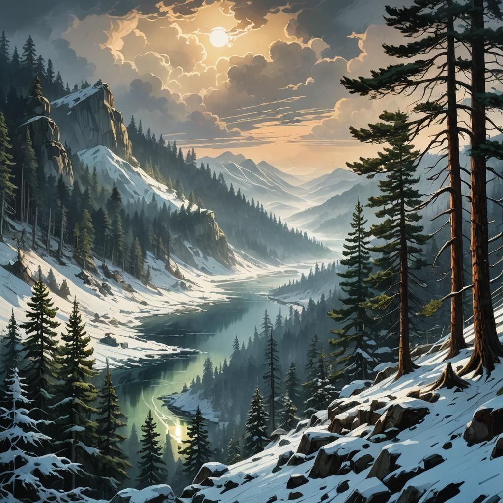 Epic Blizzard Scene in a Vintage Dungeons and Dragons Style