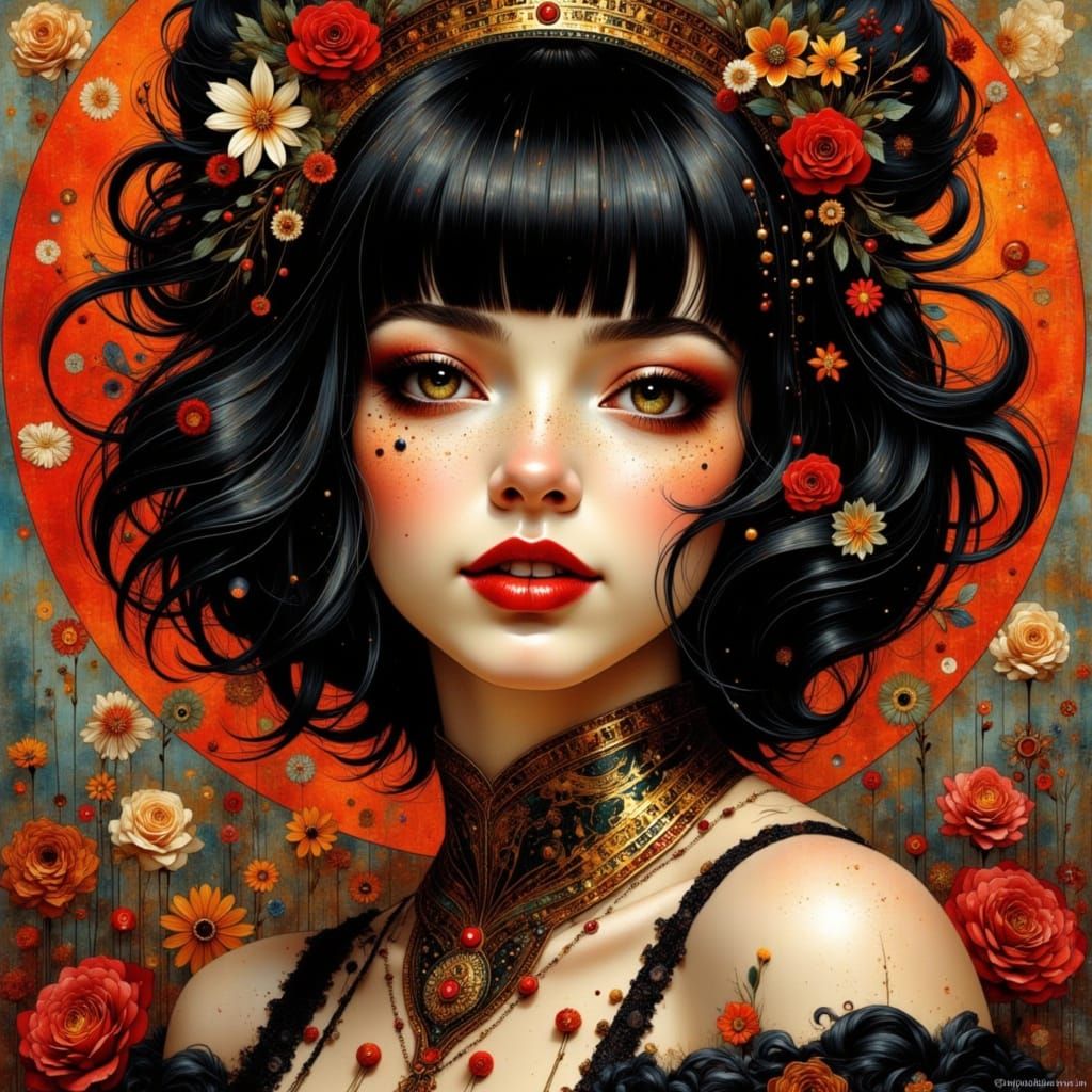 Ethereal Punk Queen in Golden Regalia