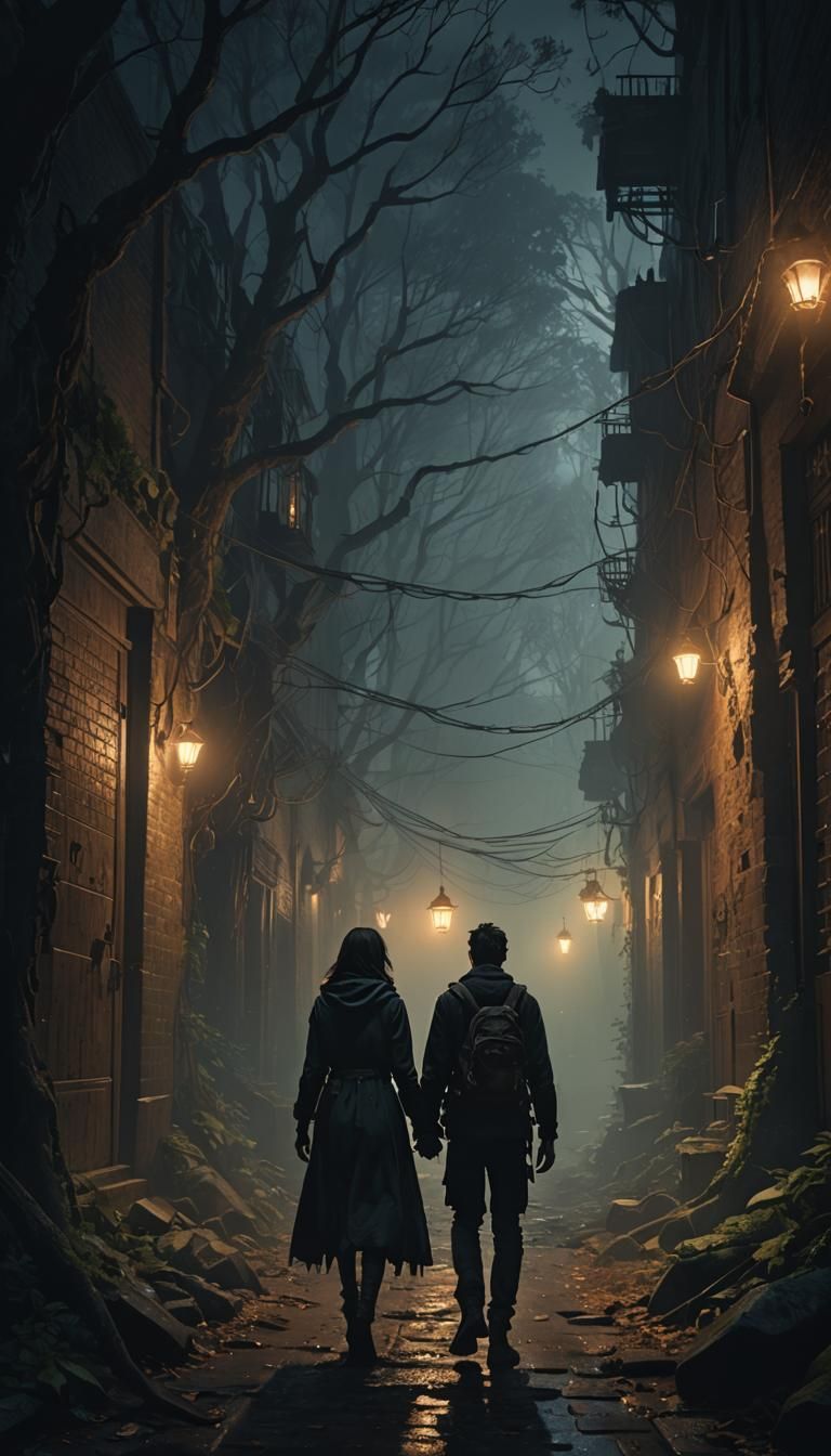 Mysterious Forest Alley: Dark Fantasy Concept Art