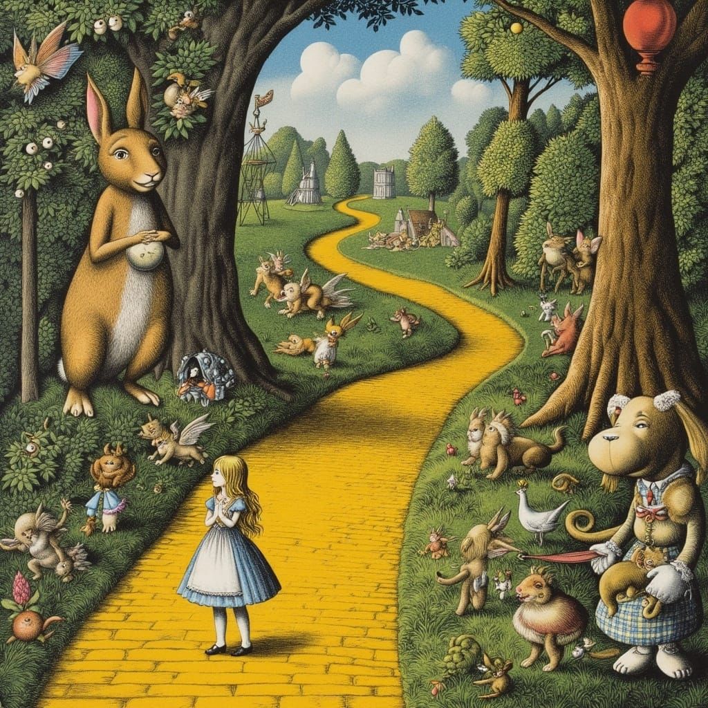 Alice in Wonderland: Maximalist 3D Rendering