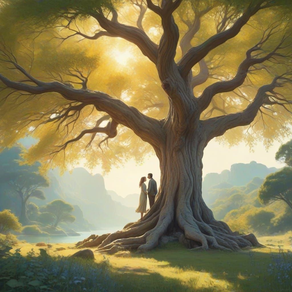 Surreal Landscape Masterpiece in Dreamy Watercolor Style