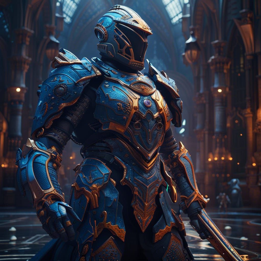 Futuristic Knight in Detailed Matte Painting