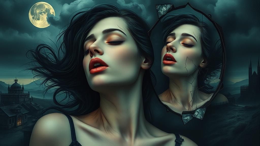 Surreal Sleepwalker in Dreamlike Landscape