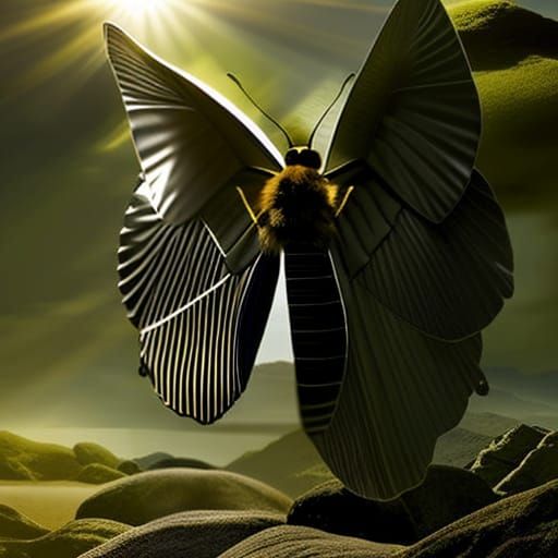 Mammoth green alien butterfly __ #2