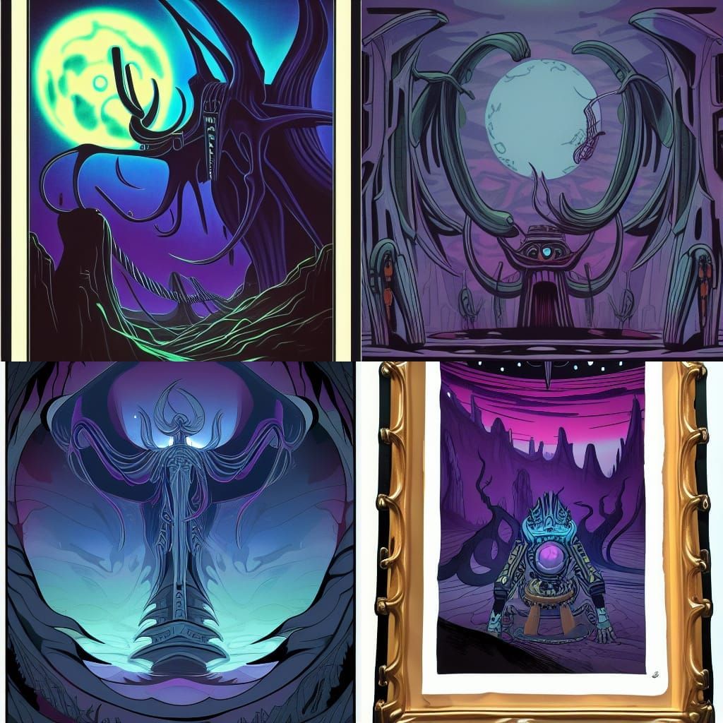 Cel-Shaded Eldritch Lie Eater in Galactic Scene