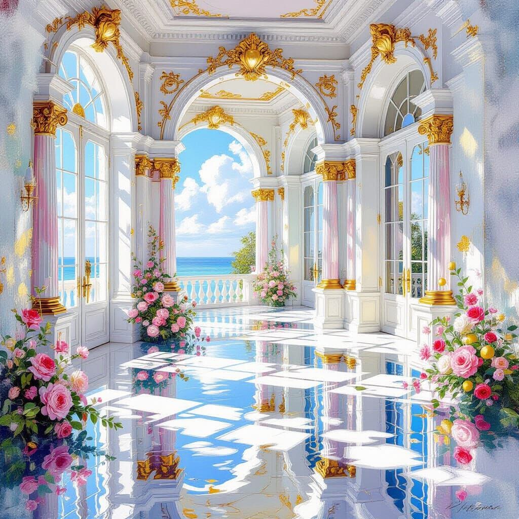 Crystal Hall in Metamodern Style with Impressionist Grace