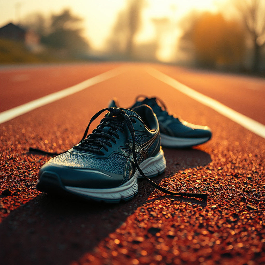 Dynamic Running Shoes on Track with Motion Blur