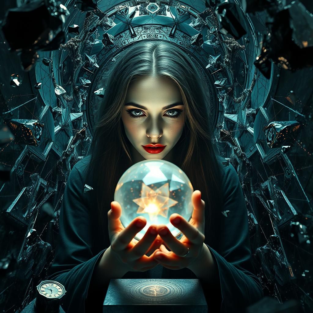 Distorted Surreal Portrait in a Geometric Funhouse Mirror