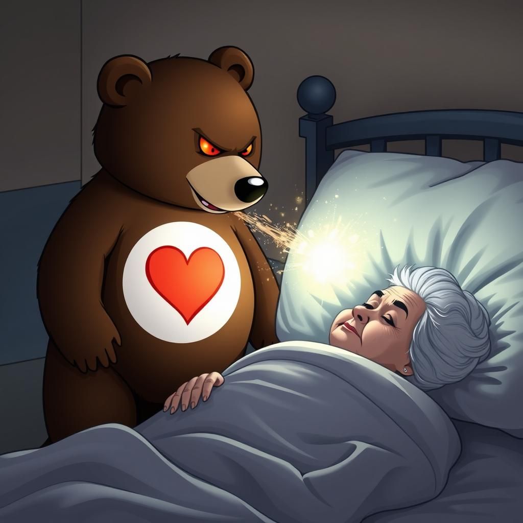 Menacing Care Bear Siphoning Life Energy
