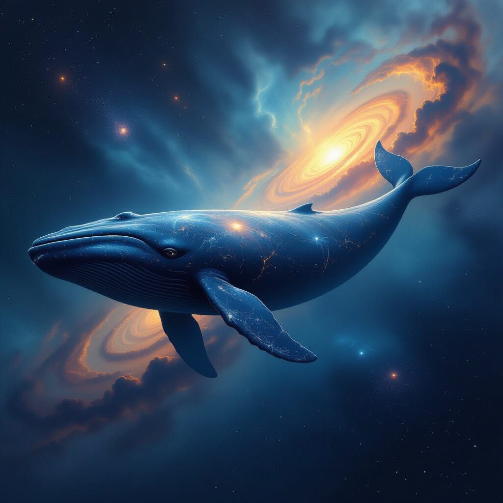 Cosmic Whale Drifting Through Space