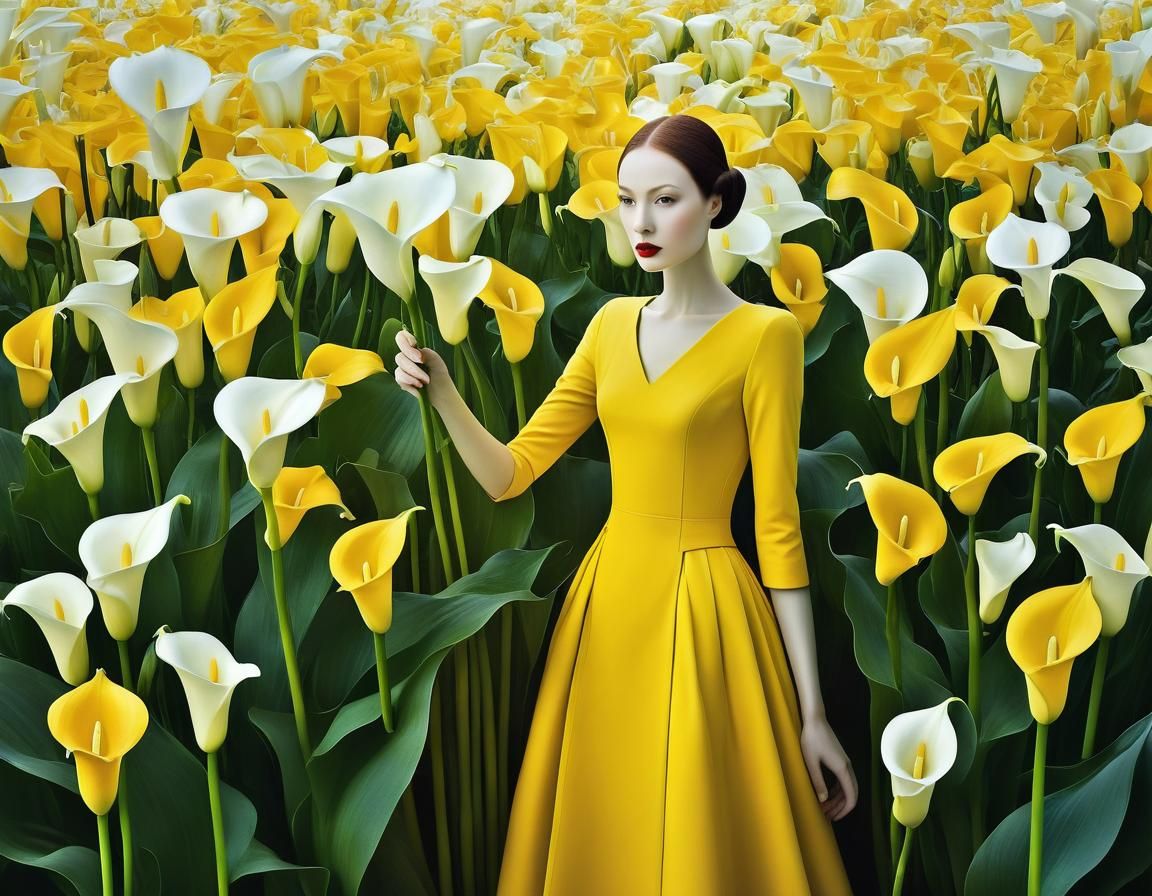 Woman in White Calla Lilies: Fairytale Portrait