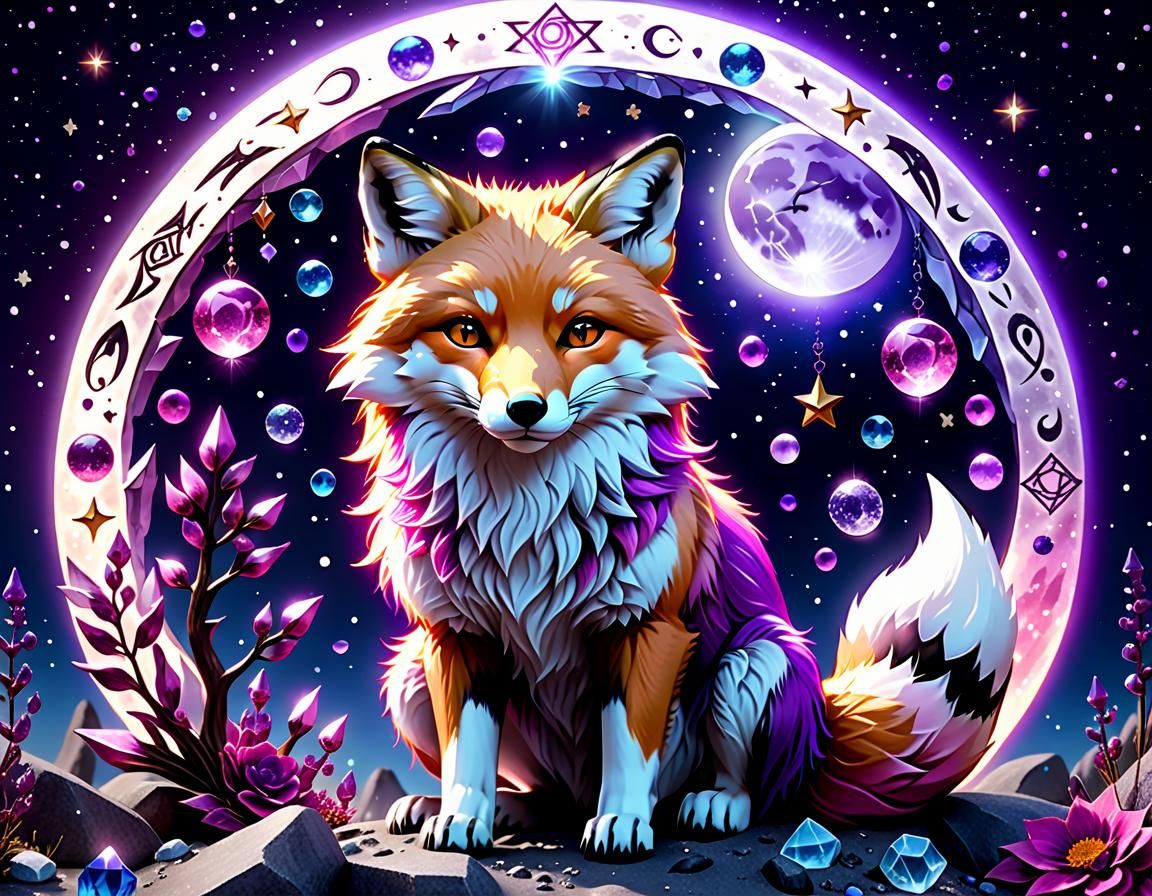 Mythical Fox Under Celestial Magic