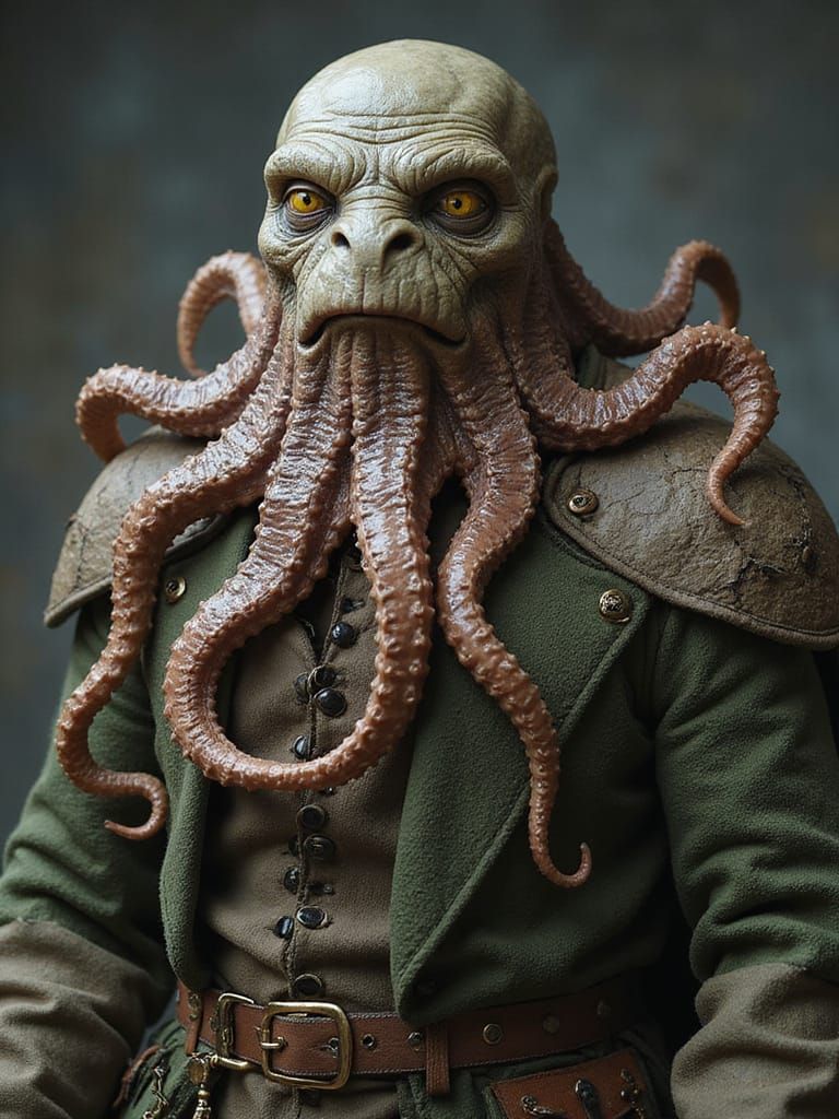 Cthulian Sea Demon in Medieval Fantasy Style