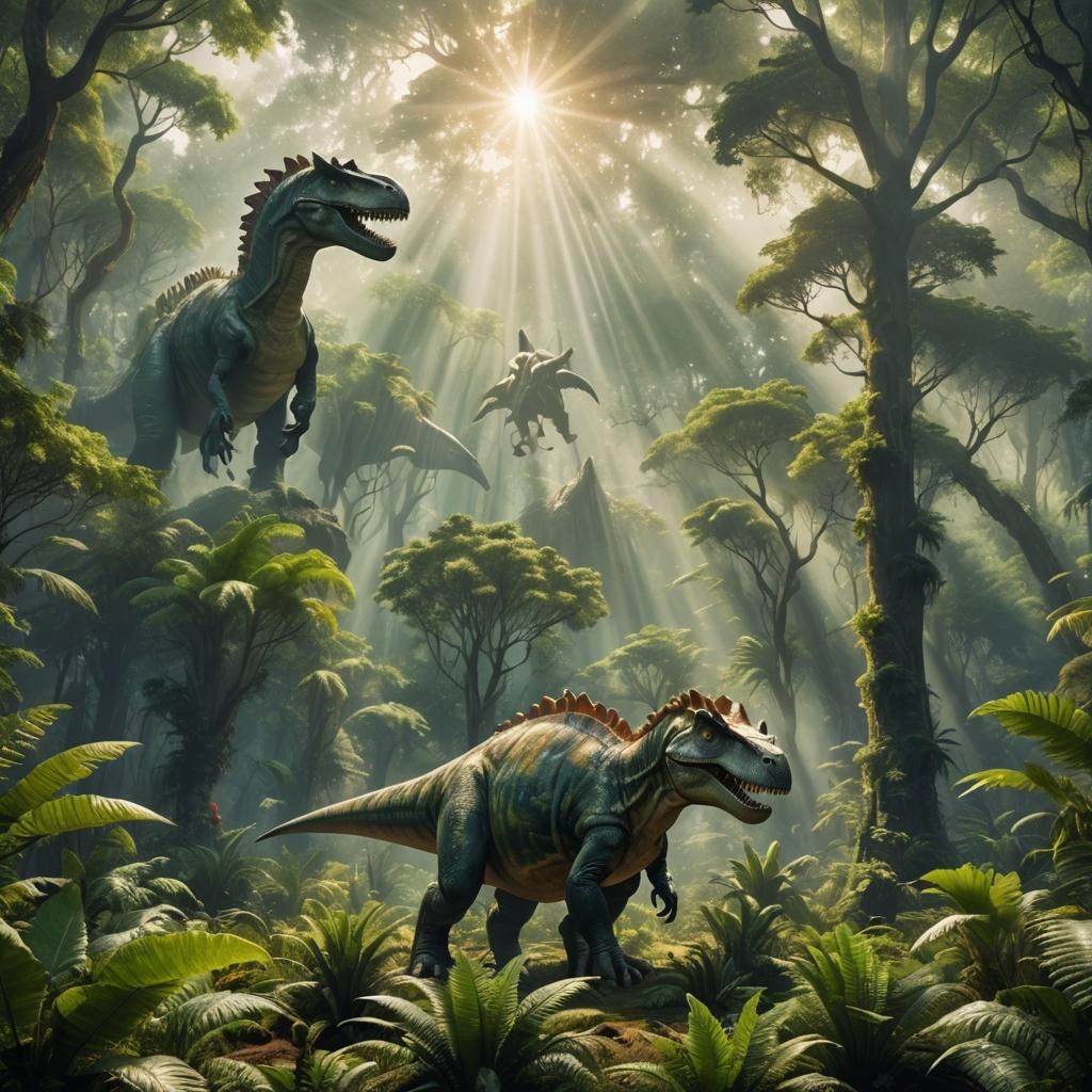 Dinosaur Kingdom: Sunlit Prehistoric Forest