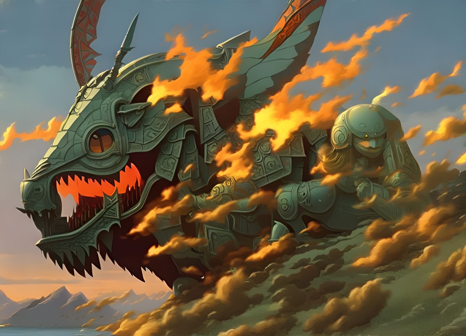 Dragon Centurion in Fantasy Art Style