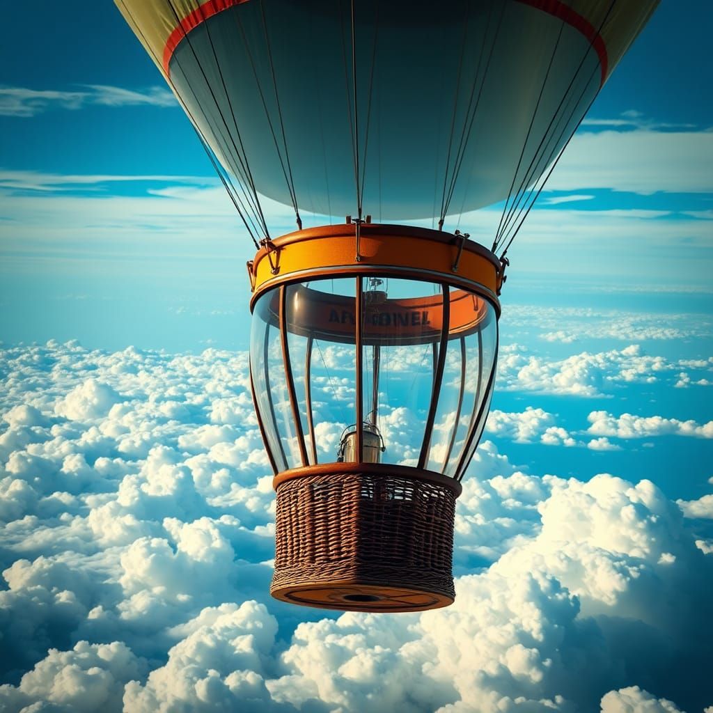 Transparent Hot Air Balloon in Hyperrealistic Detail