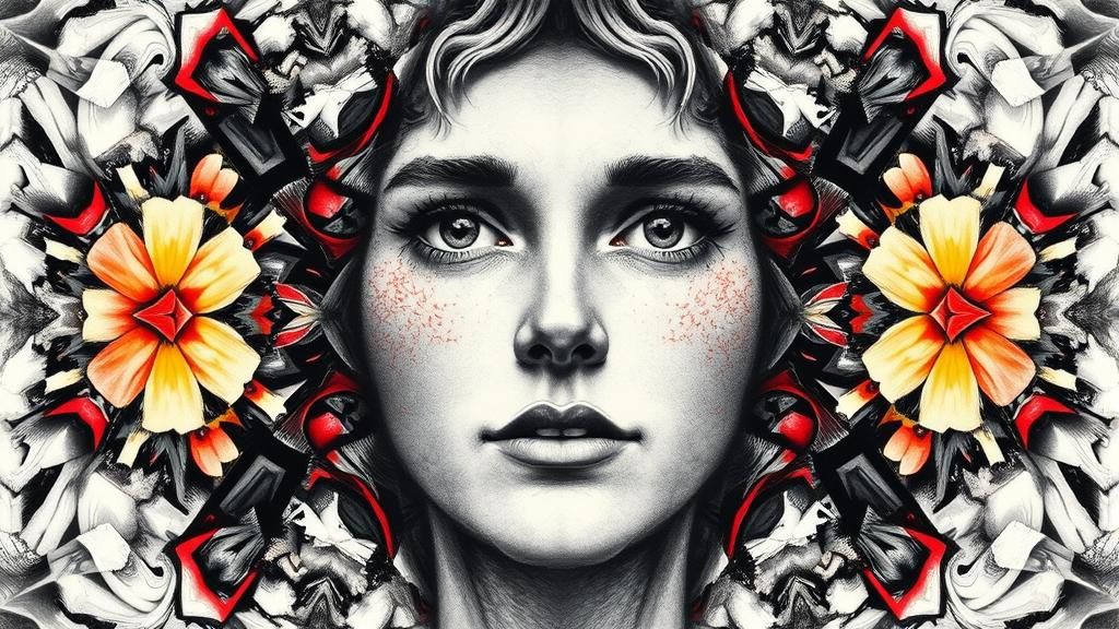 Kaleidoscopic Symmetrical Portrait in Fantasy Art Style