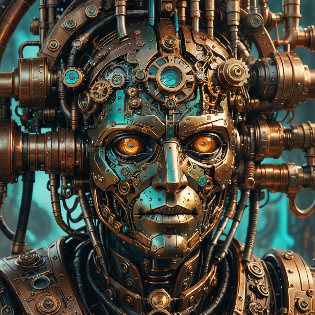Steampunk Borg Face in Sci-Fi Art