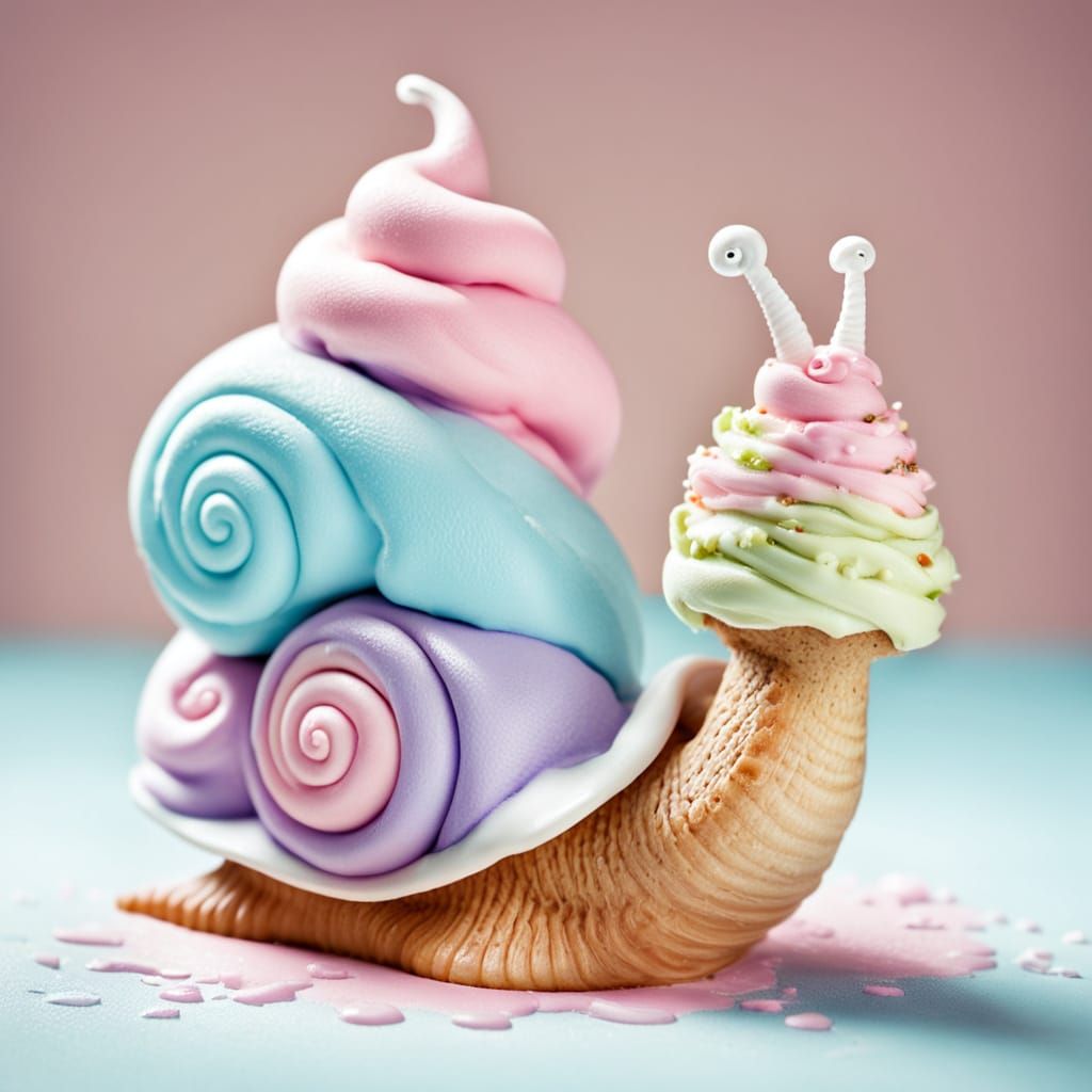 Pastel Ice Cream Snail: A Sweet Creation