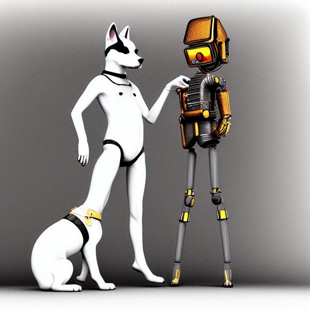 Rock Star Shiba Inu in Retrofuturistic Ink Drawing