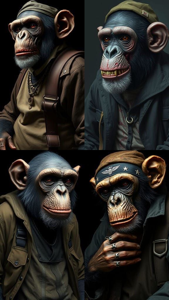 Zombie Chimp in Urban Fashion, Catholic Art