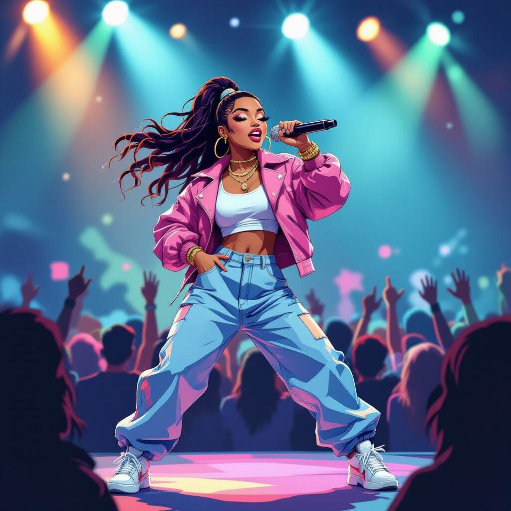 That Girl Lay Lay Performing Live in Graphic Novel Style