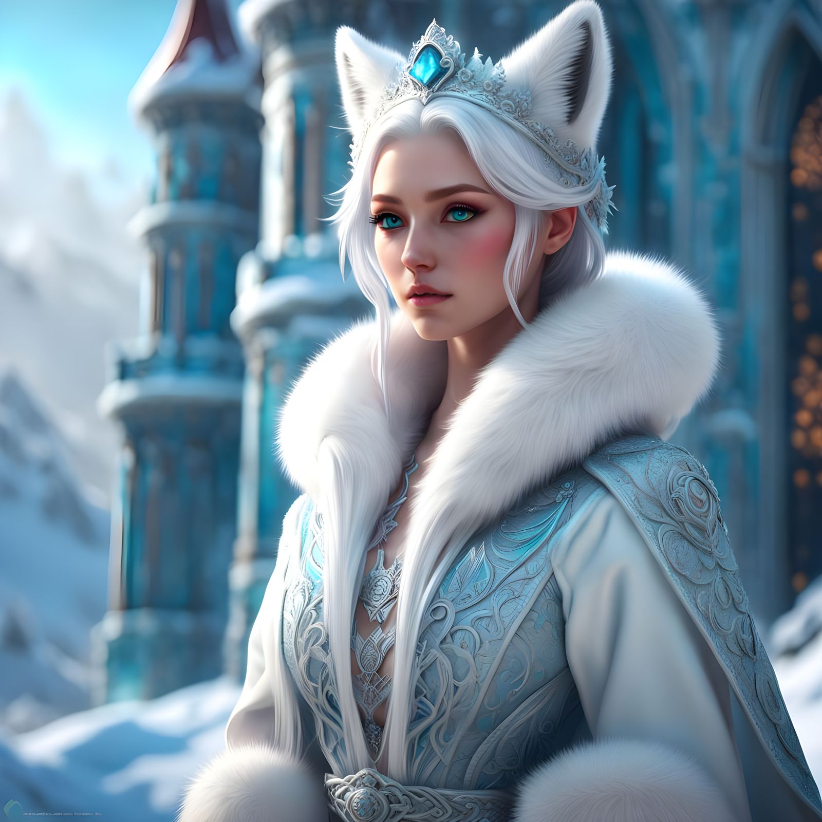 White Foxxy Regal Winter Castle