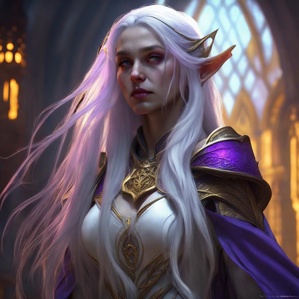 Mysterious Elf Teen in Dark Fantasy Style