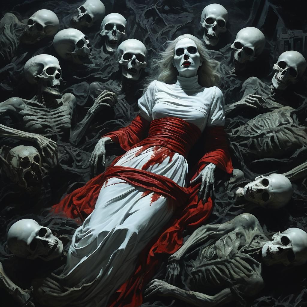 Surreal Graveyard Ghouls in Classical Style