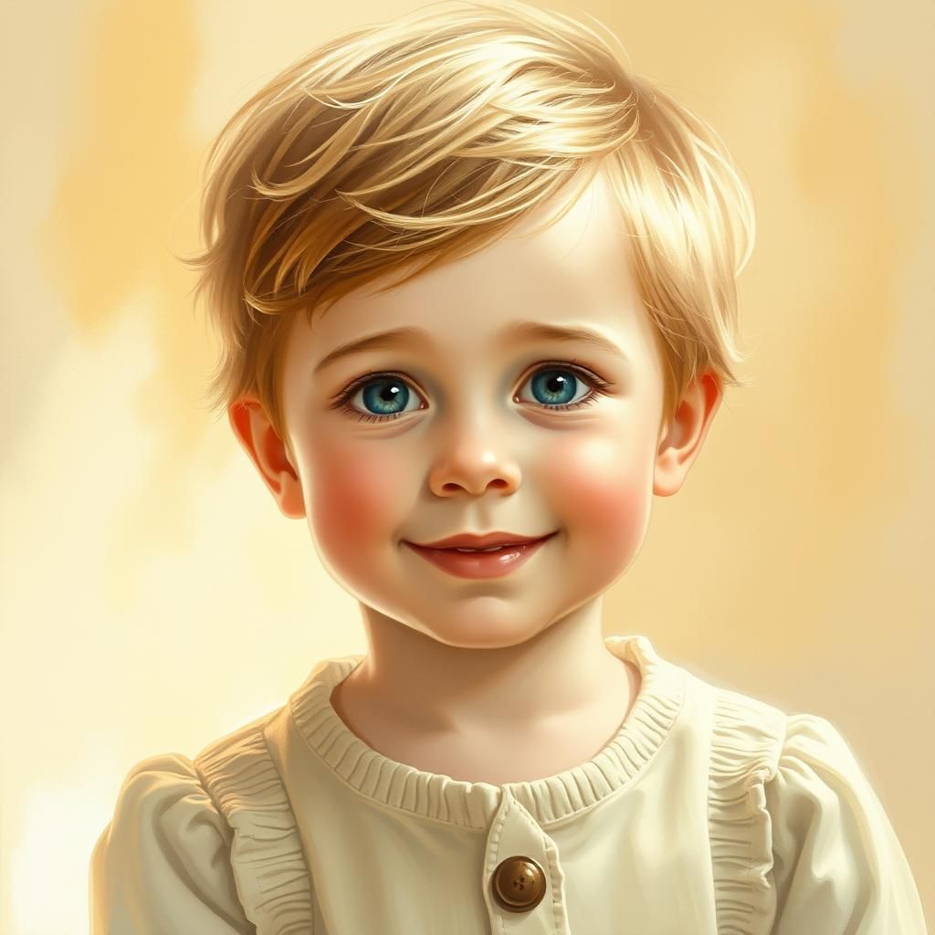 Expressive Portrait of a Boy in Neoclassical Style