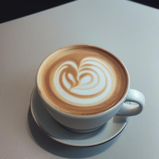 Hyperrealistic Latte Art Splash Art in 8k