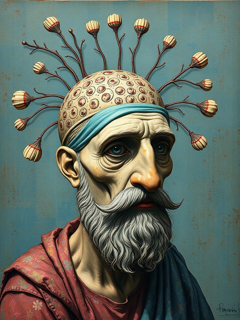 Pericles in Folk Art Collage Style