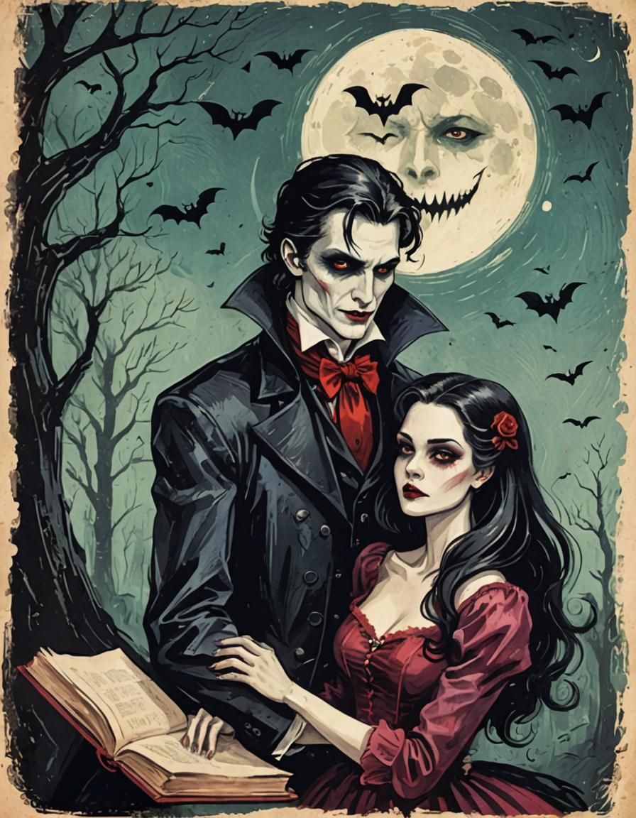 Romantic Vampire Whimsy in Vintage Style