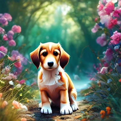 Cute Dachshund Puppy in Pixar-Style 3D Art