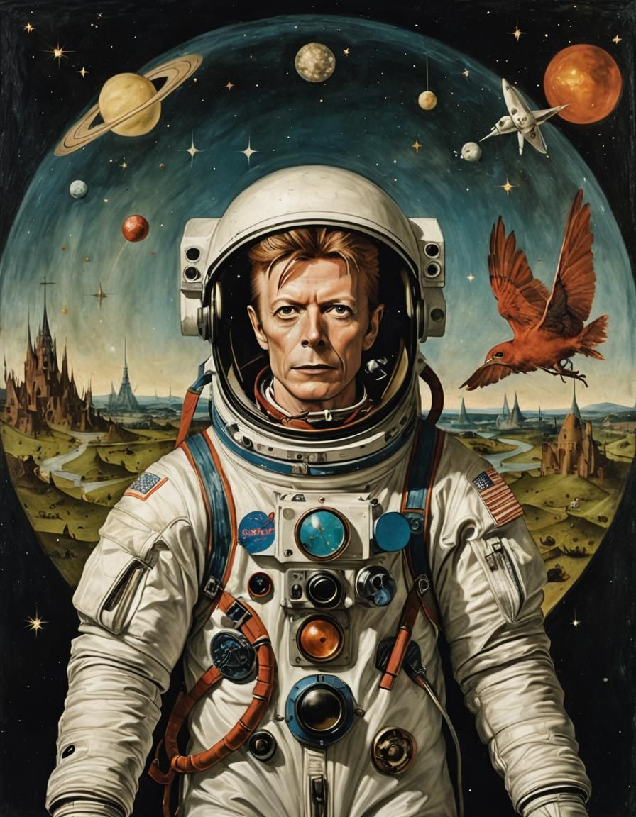 David Bowie as Astronaut in Renaissance Style